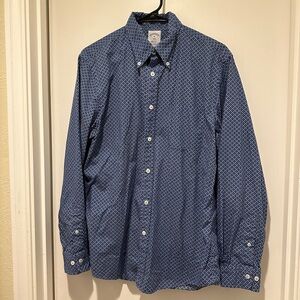 Brooks Brothers Regent Blue Print Long Sleeve Button Down Shirt